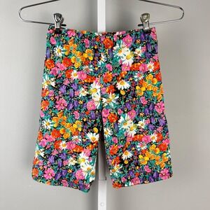 Vintage Girls LA Movers Bike Shorts Size Medium‎ Floral Flower Print Gymnastics